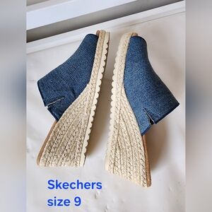 Skechers Women's Blue Espadrille Wedge Shoes